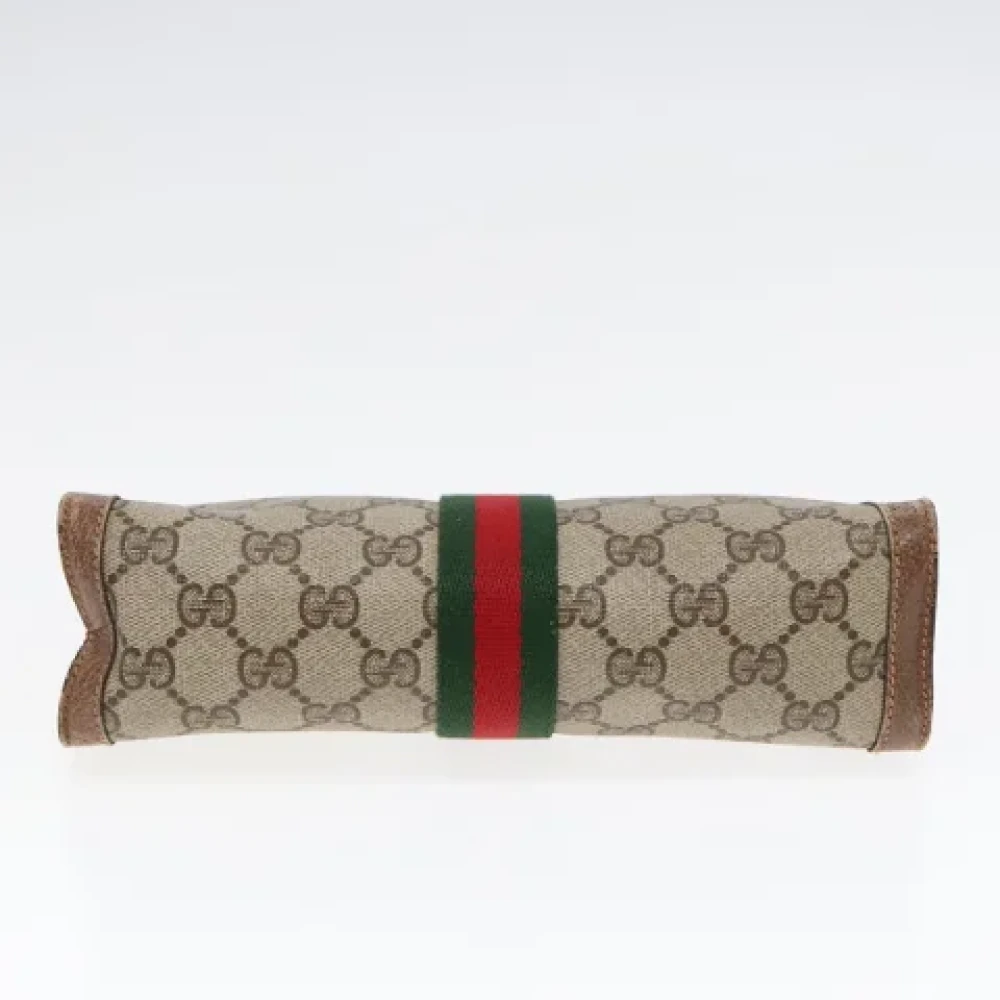 Gucci Vintage Pre-owned Leather clutches Beige Dames