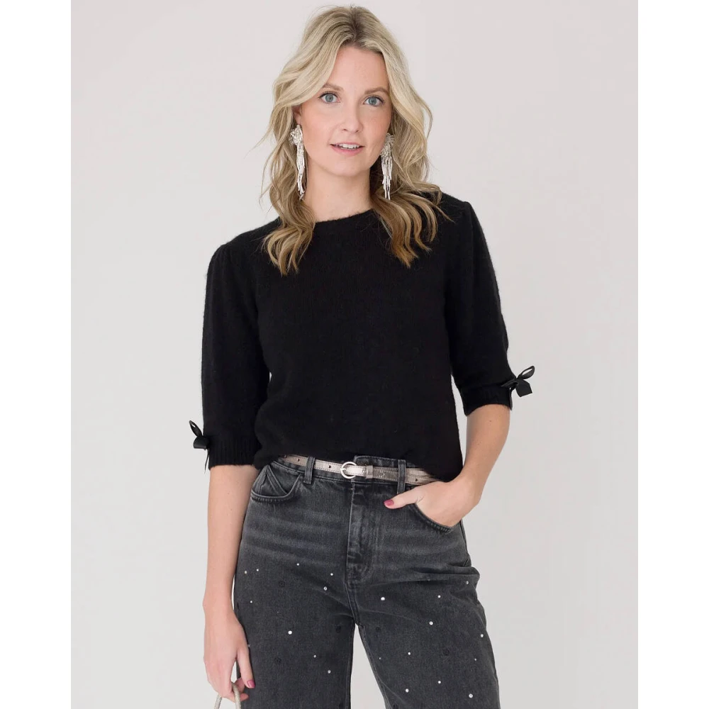 Anna Van Toor Stijlvolle Pullover Sweater Black Dames