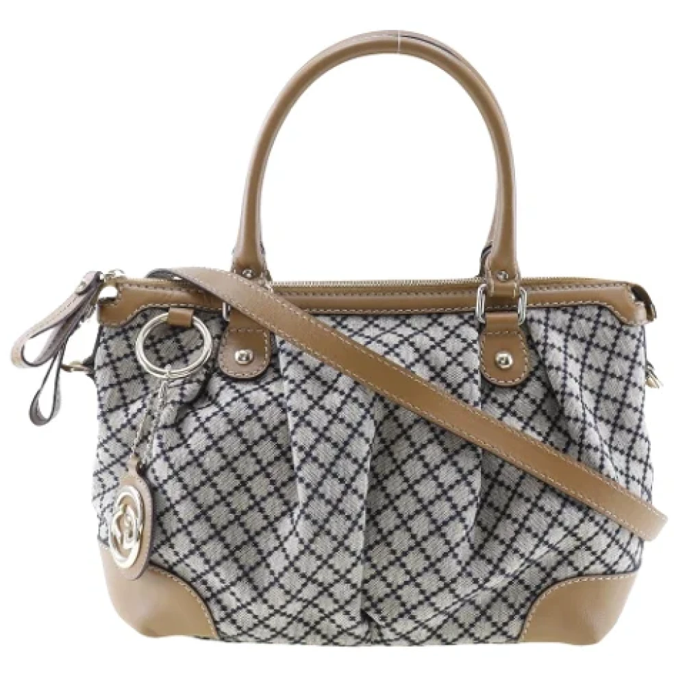 Gucci Vintage Pre-owned Canvas handbags Gray Dames