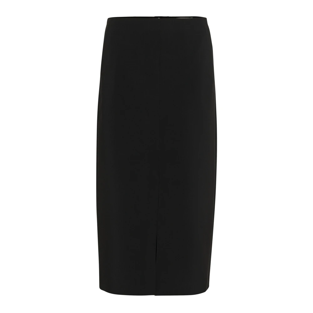 Part Two Klassieke Zwarte Rok met Achtersplit Black Dames