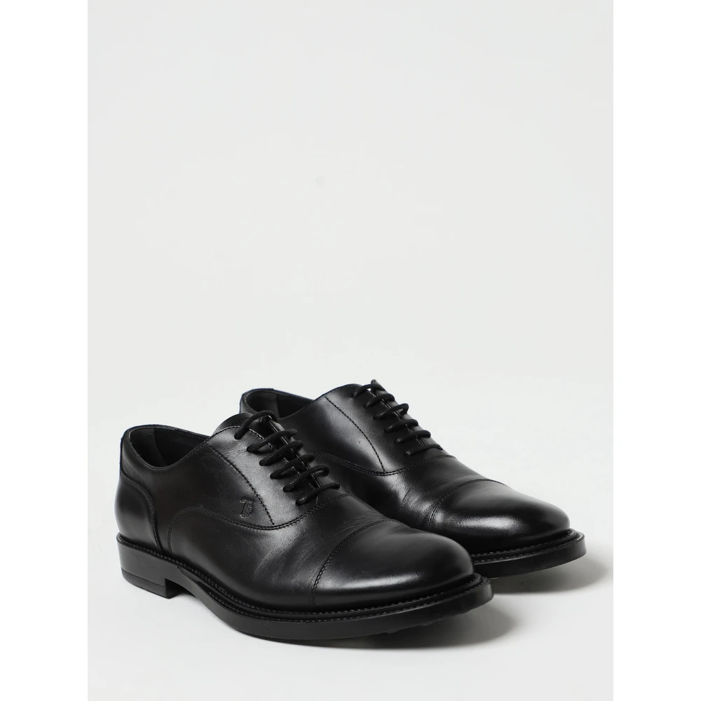 TOD'S Formele Rubberen Veterschoenen Black Heren