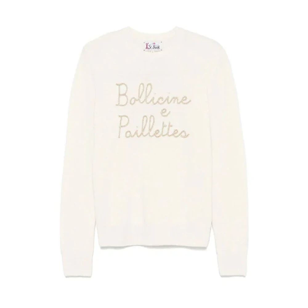 MC2 Saint Barth Stijlvolle Schrijftrui voor Winterseizoen Beige Dames