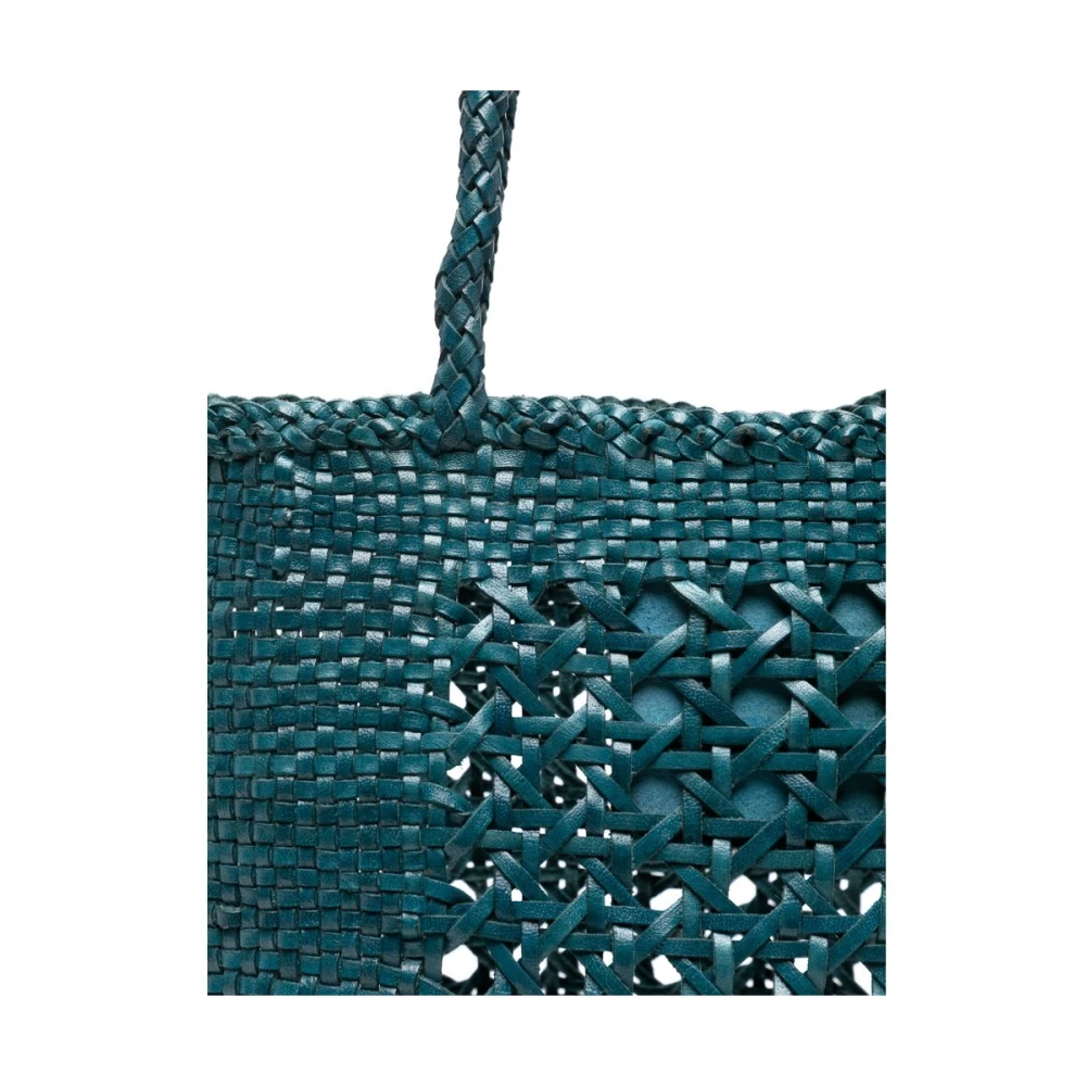 Dragon Diffusion Blauwe Leren Gevlochten Handtas Blue Dames