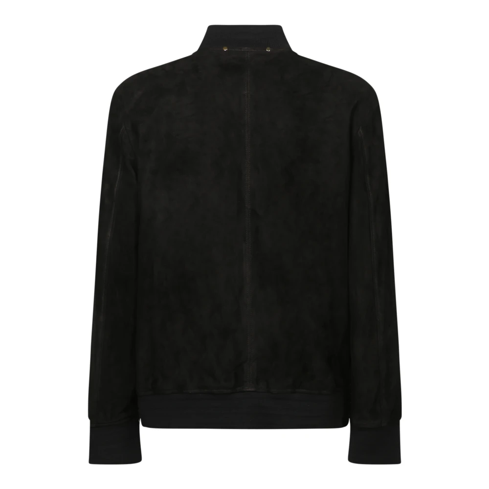 PS By Paul Smith Zwarte leren jas voor mannen Black Heren