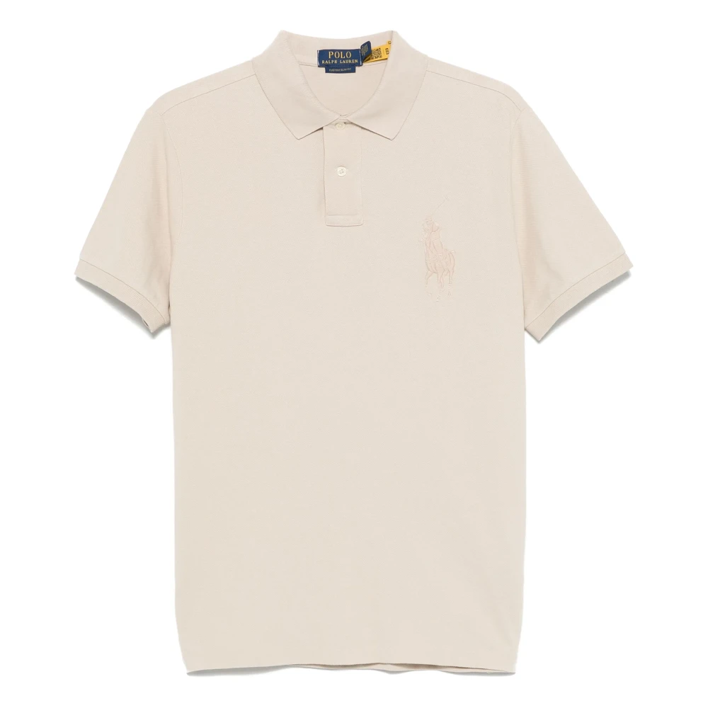 Polo Ralph Lauren Beige Custom Slim Fit Cotton Pikétröja