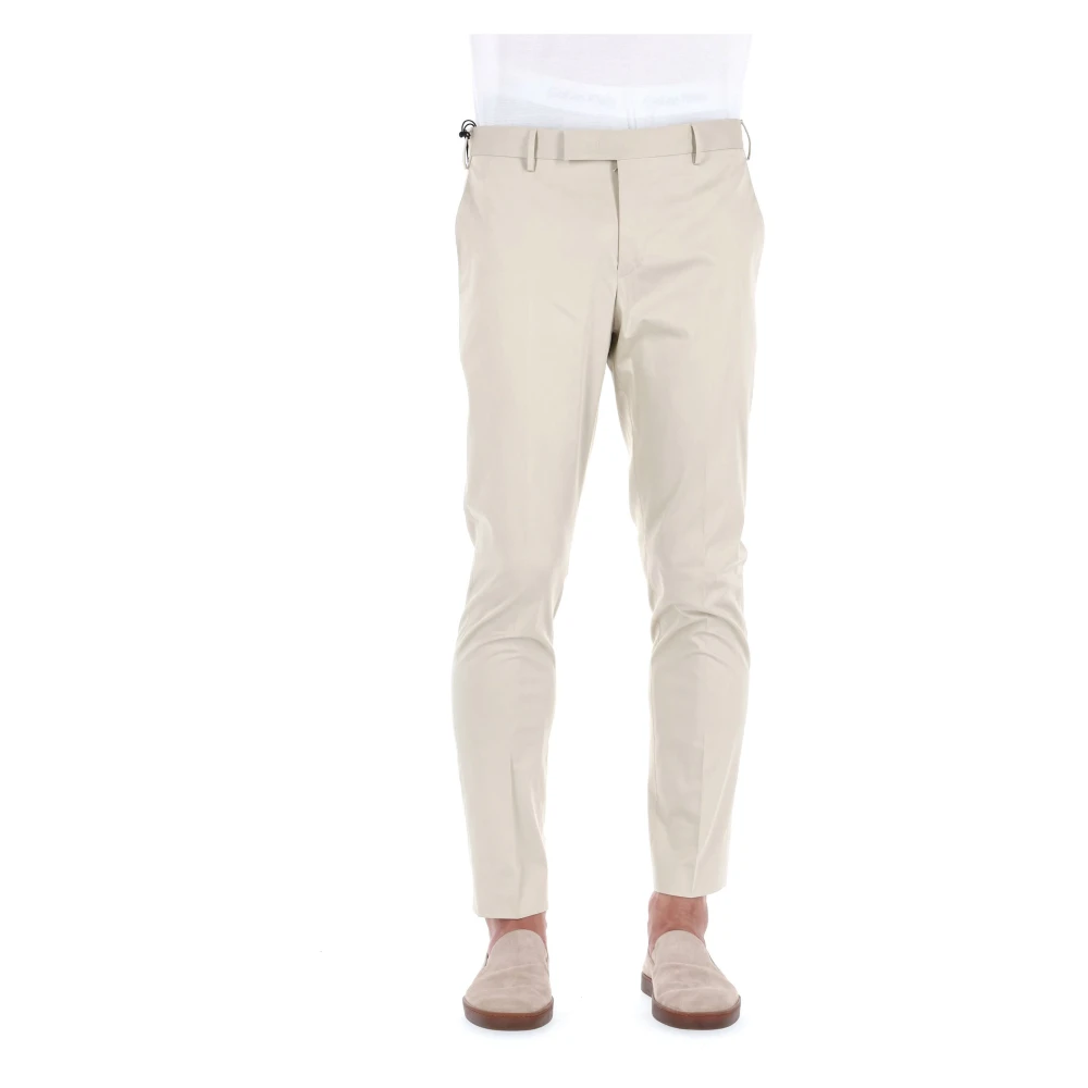 Pt Torino Men's Beige Slim-Fit Trousers, Xl, Cotton Trousers Mod. Dieci