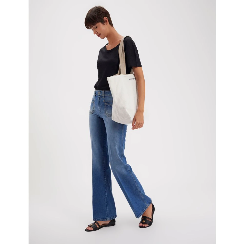 Ines De La Fressange Paris Winkel tas Lila ecru White Dames
