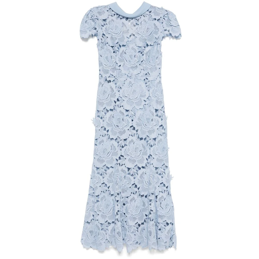 Self Portrait Uitlopende Zoom Blauwe Jurk Blue Dames
