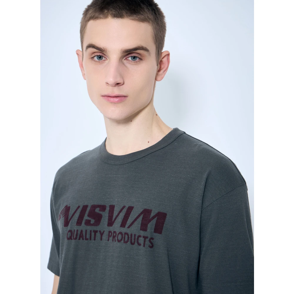 visvim Katoenen Jersey Crewneck T-Shirt met Logo Print Black Heren