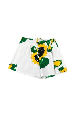Shorts med solrosmönster