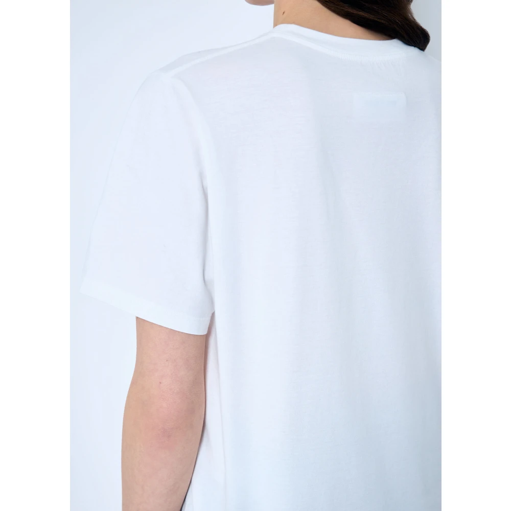 MM6 Maison Margiela Logo Patch Crewneck T-shirt White Dames