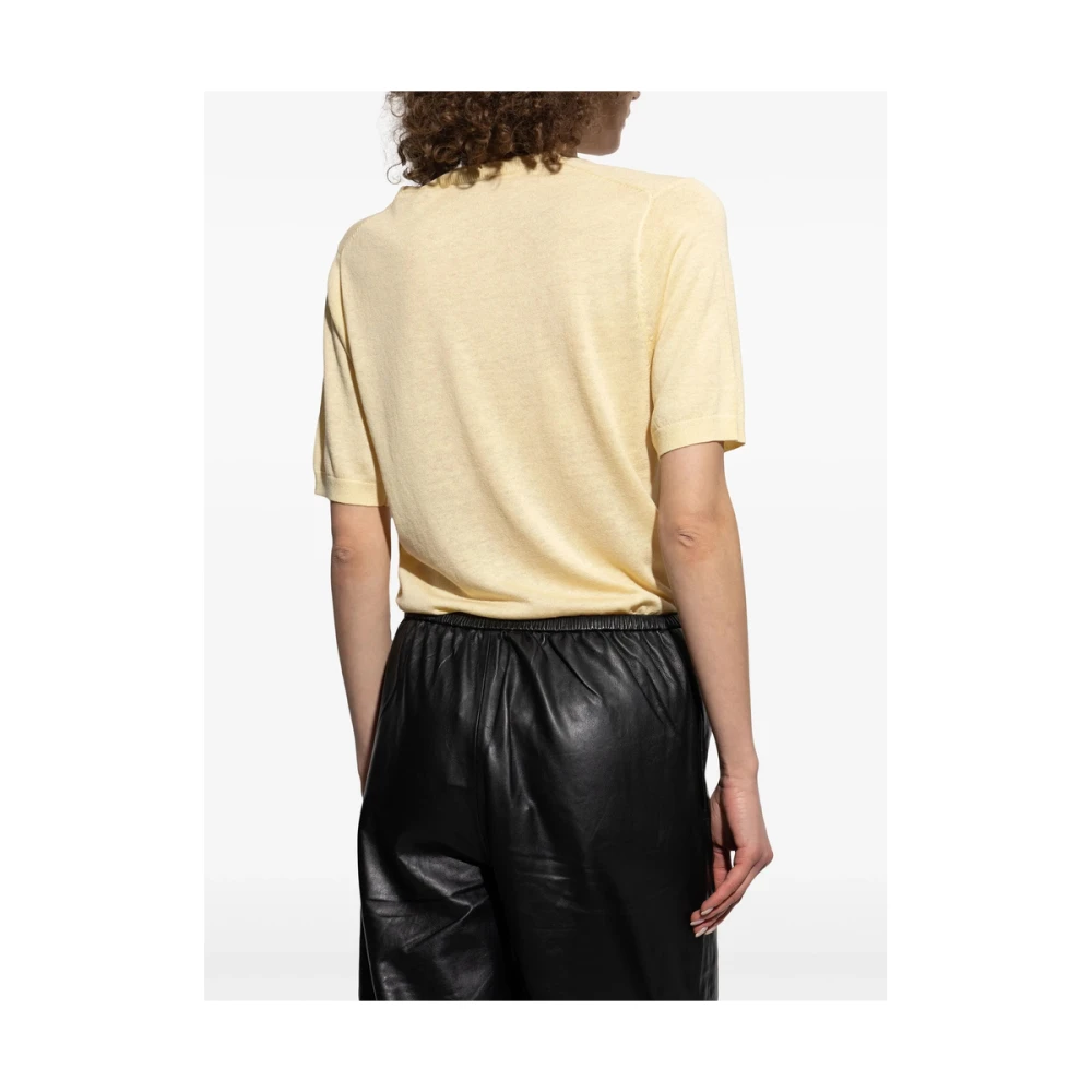 By Malene Birger Lichtgele Logo Geborduurde Trui By Herenne Birger Beige Dames