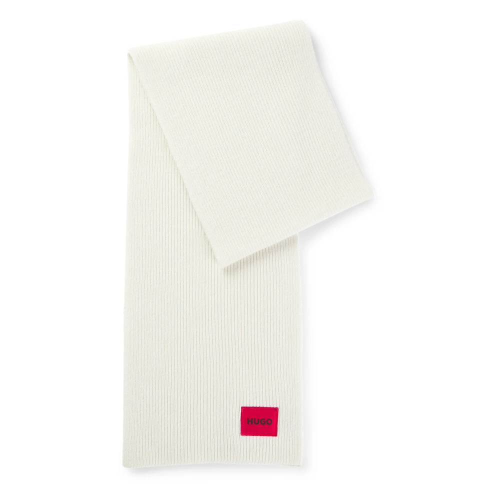 Hugo Boss Geribbeld Rood Logosjaal Beige Unisex