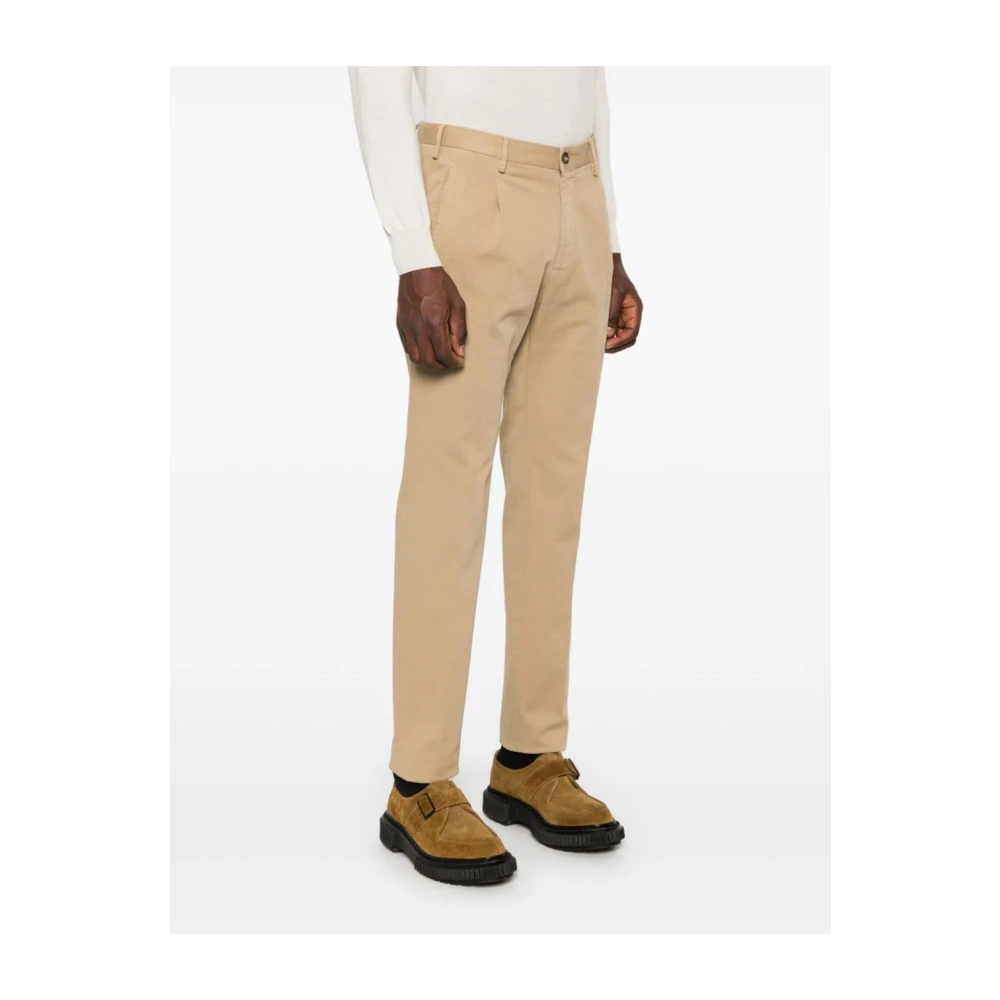 Incotex Beige Stretch Katoenen Broek Beige Heren