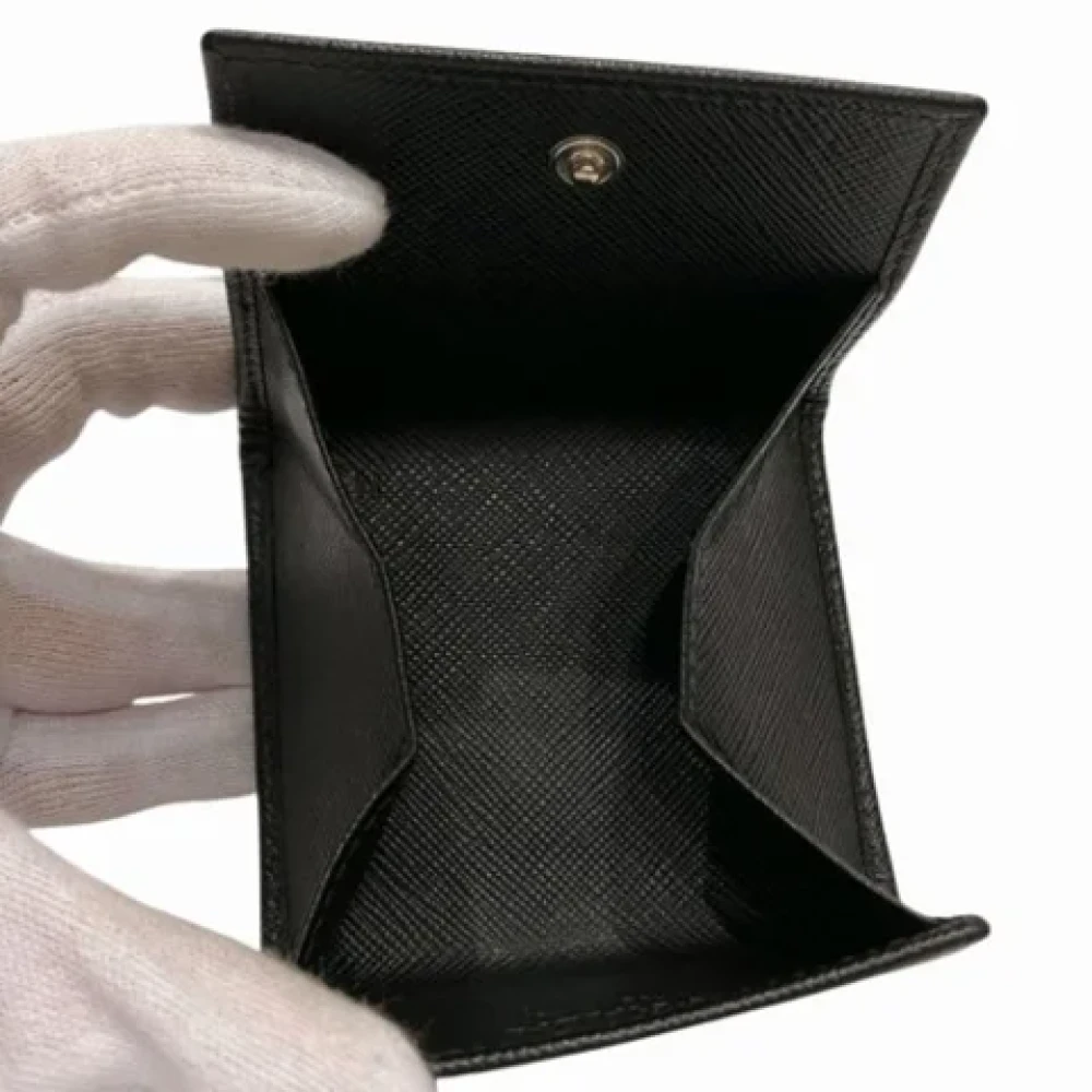 Prada Vintage Pre-owned Leather wallets Black Dames