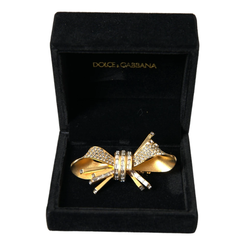 Dolce & Gabbana Kristal Strik Haarklem Goudtint Multicolor Dames