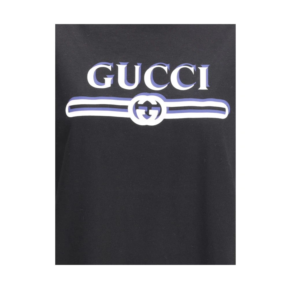 Gucci Maxi Logo Katoenen T-shirt Black Dames