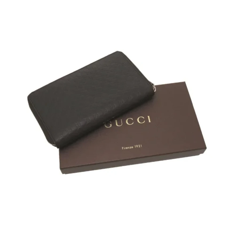 Gucci Vintage Pre-owned Leather wallets Brown Heren