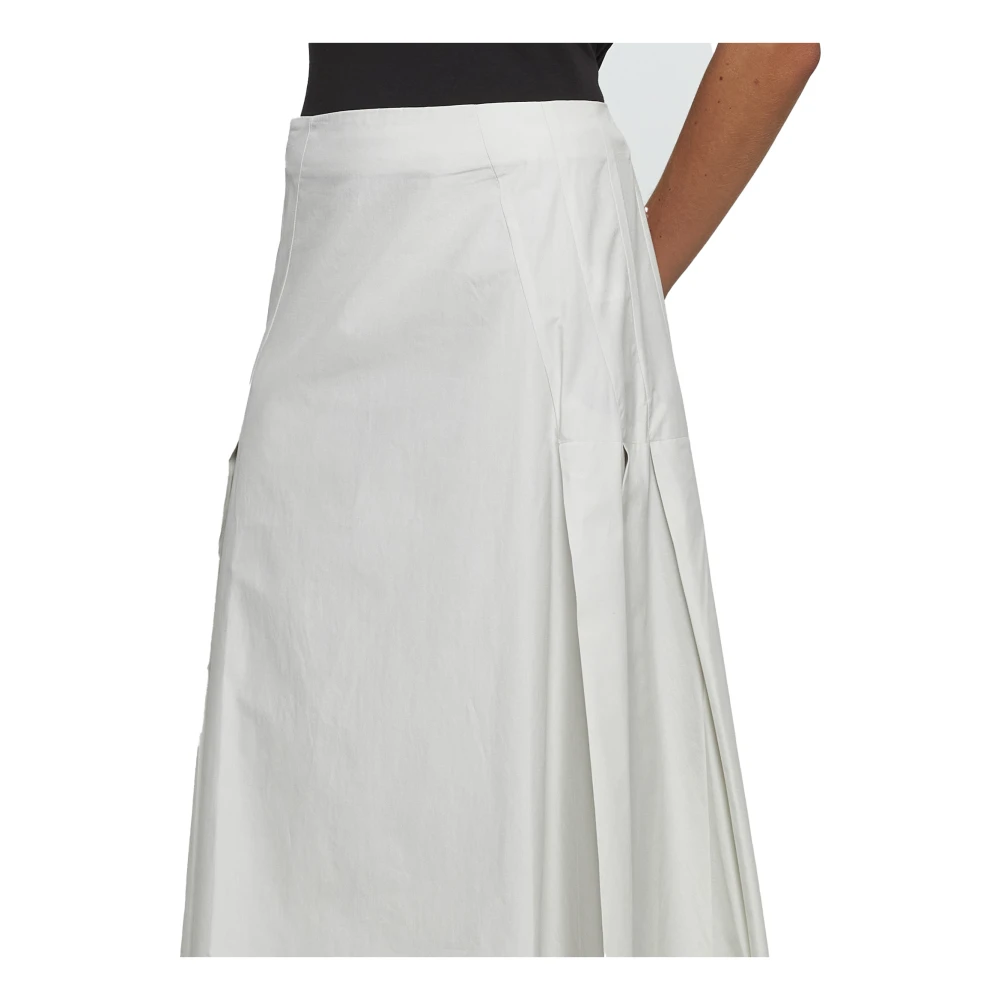 Studio Nicholson Witte Multi Plooi Maxi Rok White Dames