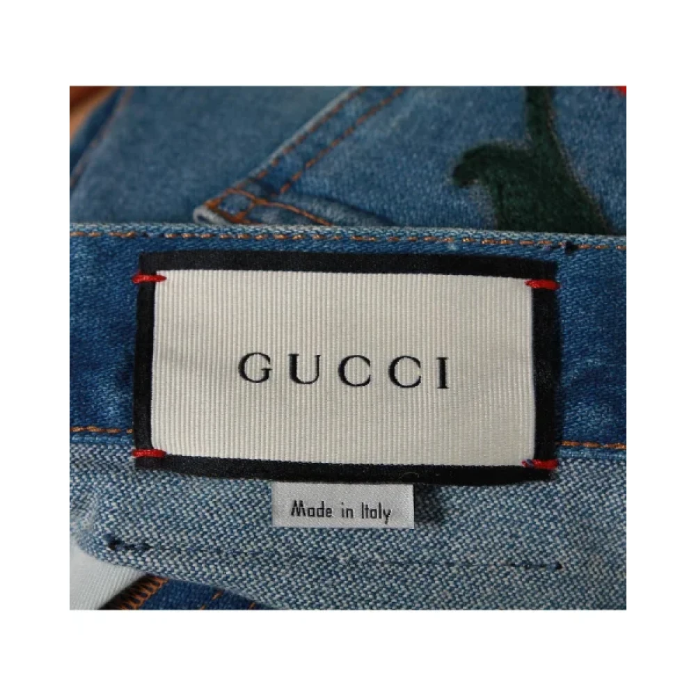Gucci Vintage Pre-owned Cotton bottoms Blue Dames