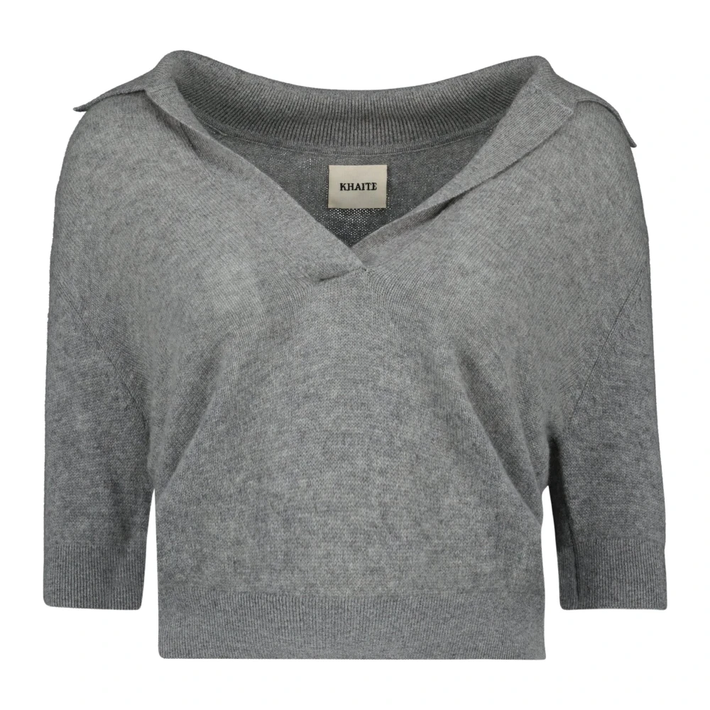 Khaite Women's Gray Shrunken Jo Polo - Cashmere Knitwear - L - Knitwear