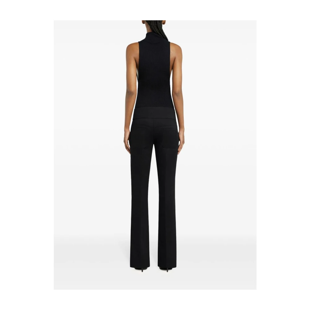 Courrèges Zwarte Logo Appliqué Mouwloze Top Black Dames