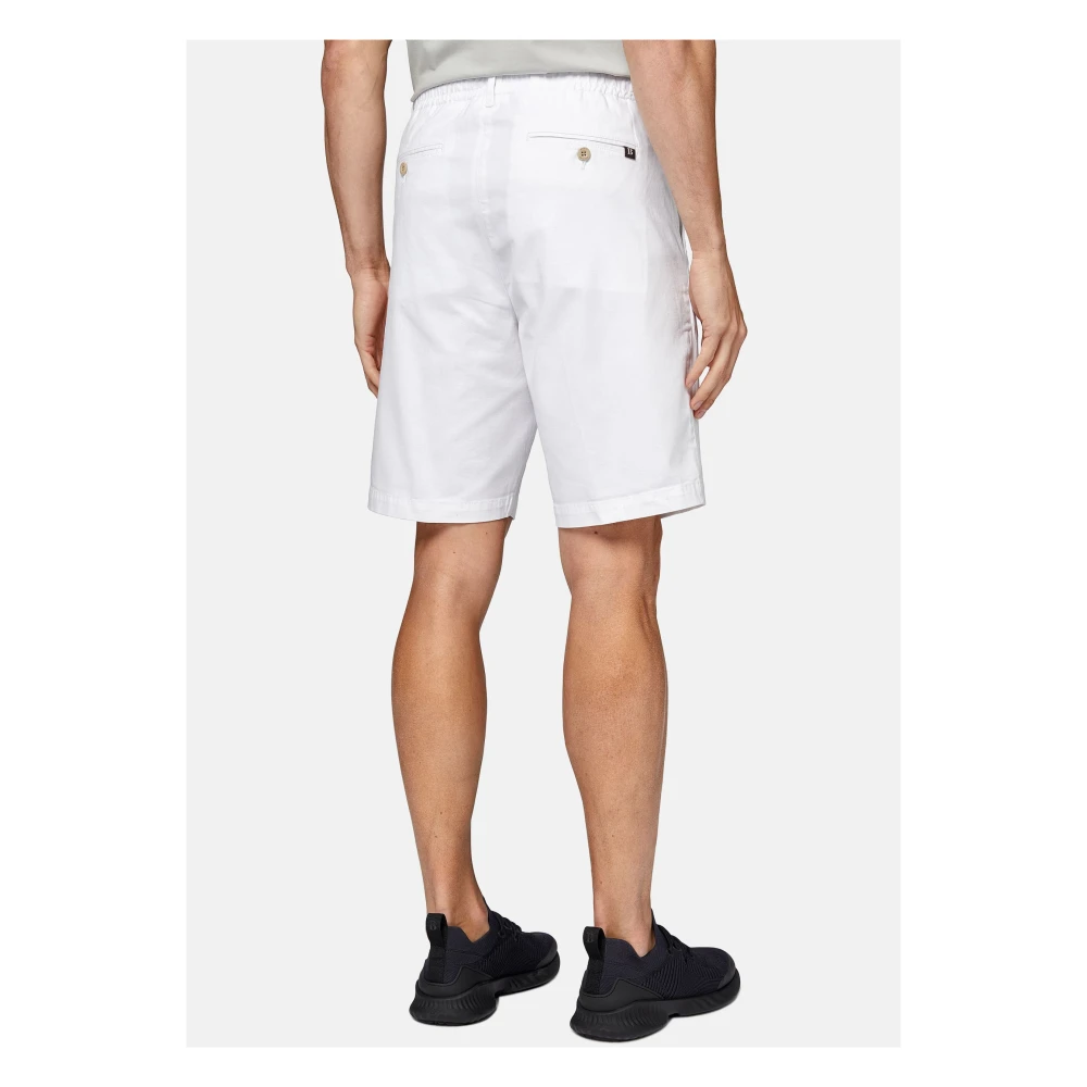 Boggi Milano Stretchkatoenen Bermuda-shorts voor de zomer White Heren