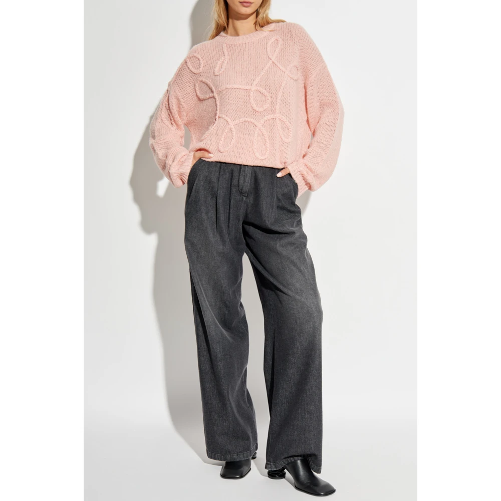 Munthe Trui met wollen afwerking Pink Dames