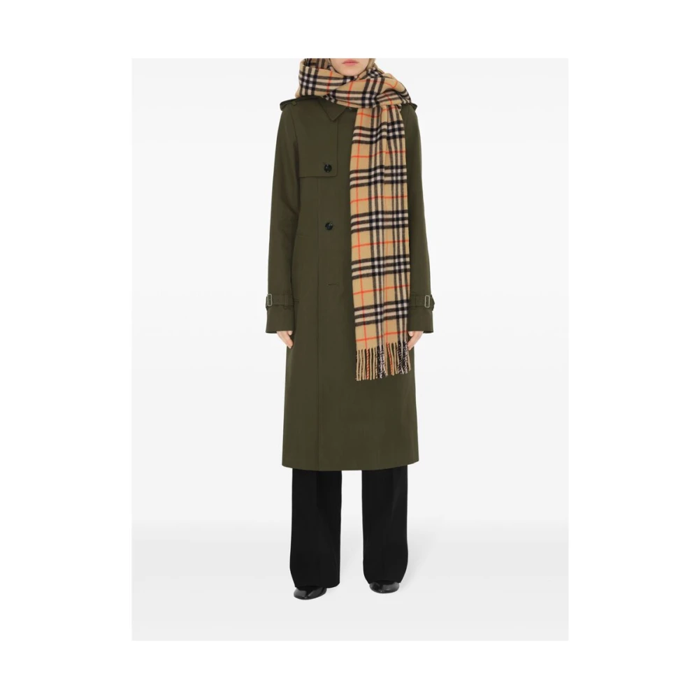 Burberry Beige Geruit Patroon Kasjmier Sjaal Beige Heren