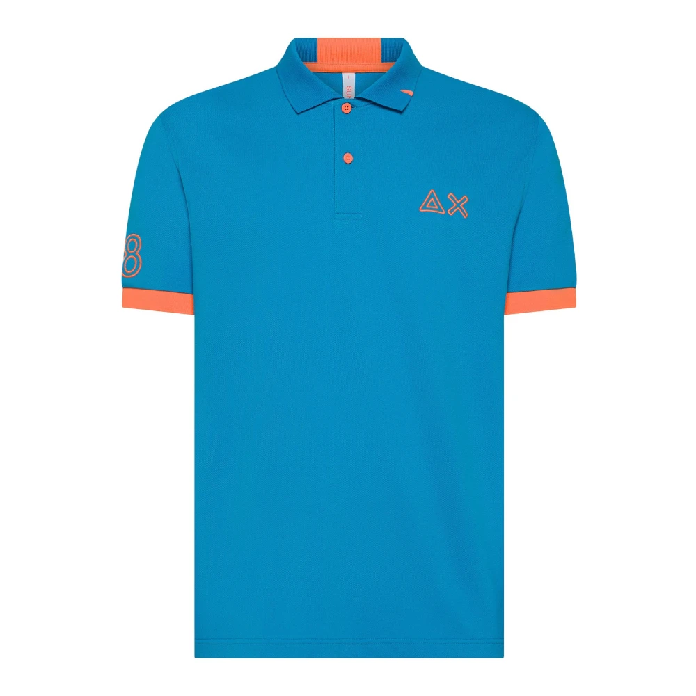 Sun68 Logo Polo Shirts en Polos Blue Heren