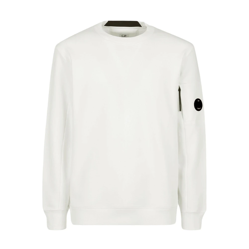 C.p. Company Men's White Diagonal Raised Fleece Sweatshirt