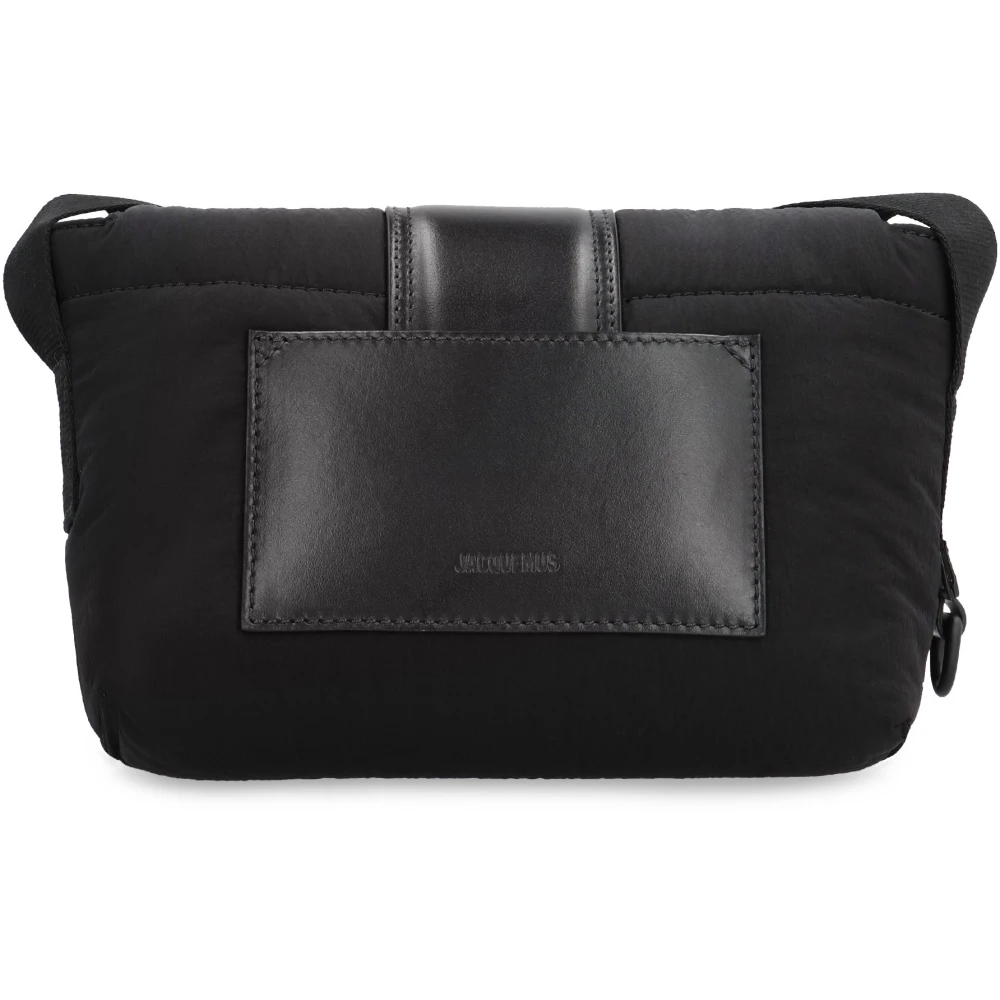 Jacquemus Nylon Messenger Tas met Leren Details Black Heren