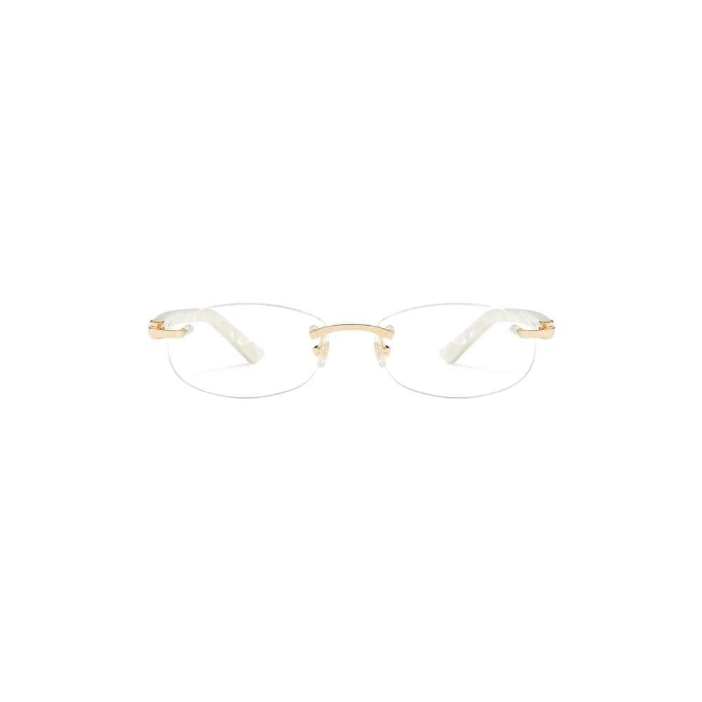 Cartier Guld Vit Stiliga Glasögon Yellow, Unisex