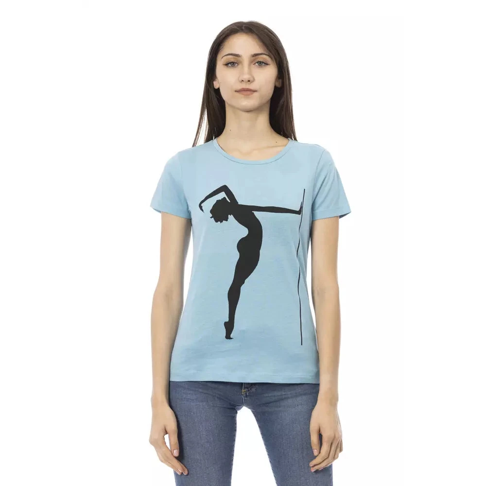 Trussardi Action Ljusblå Bomull T-shirt Blue, Dam