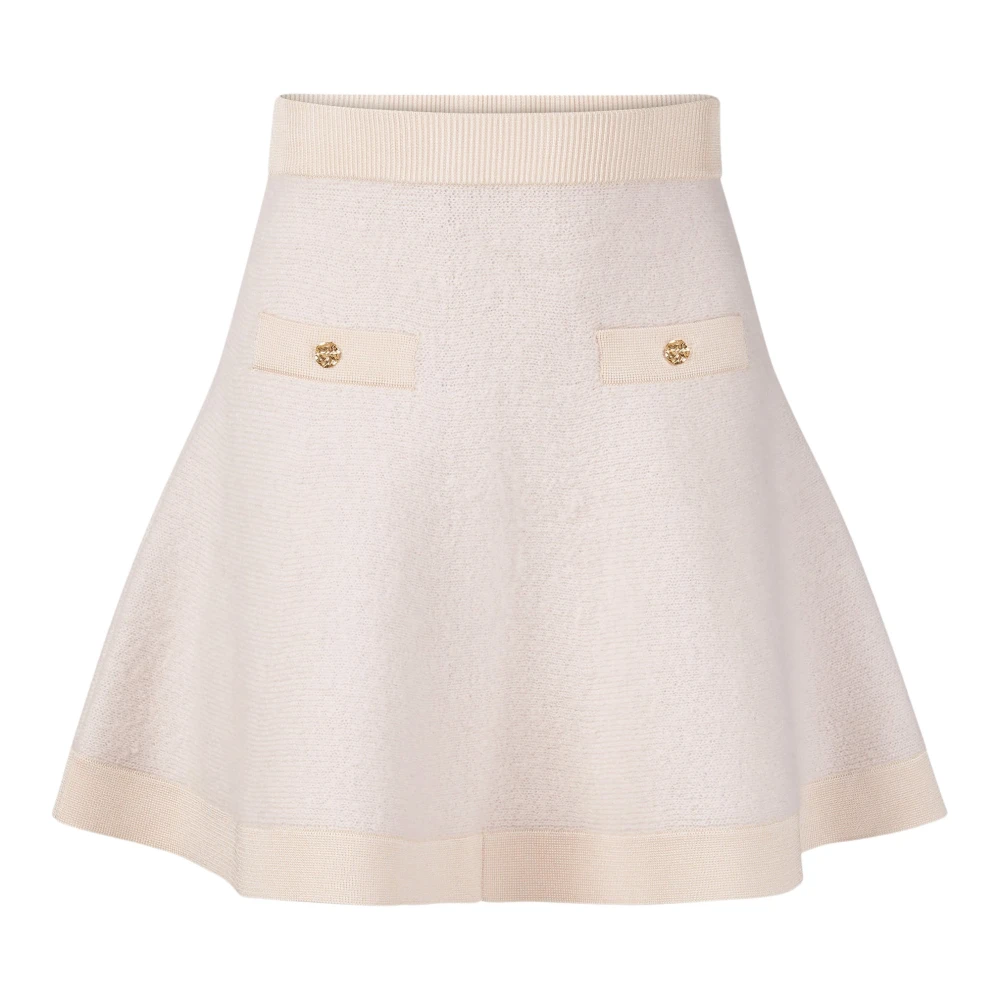 Nina Ricci Beige Mohair Mini-Kjol Med Utsvängd Silhuett