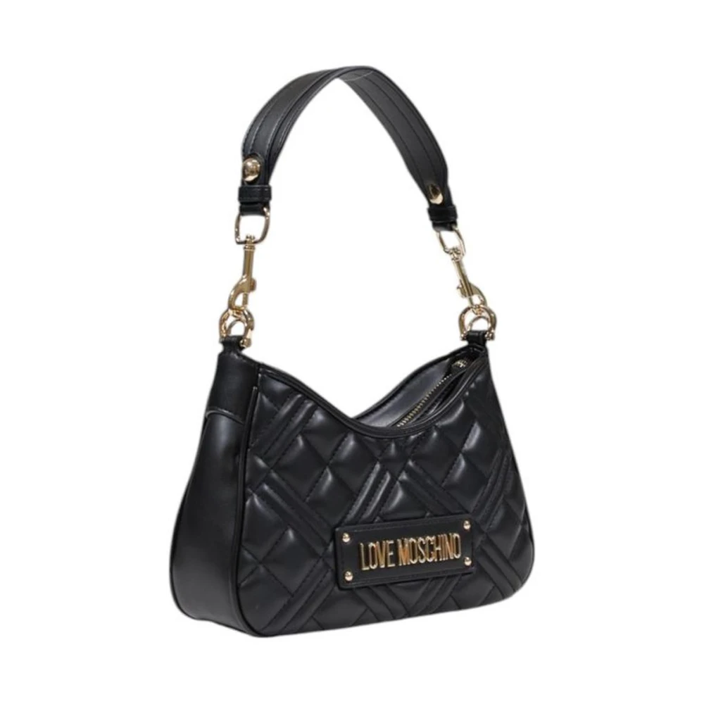 Love Moschino Zwarte Polyethyleen Handtas Elegant Ontwerp Vrouwen Black Dames