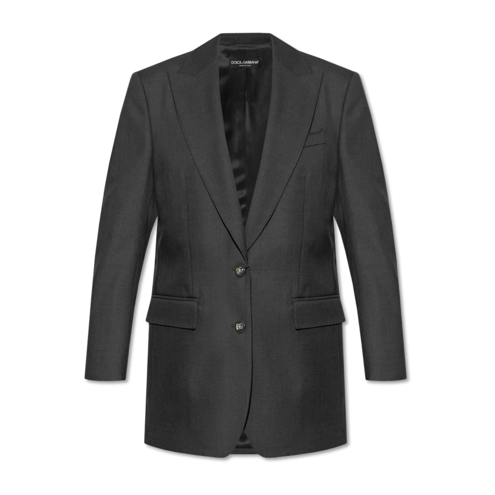 Dolce & Gabbana Women's Gray Wool Blazer With Single Vent - Blazers - Xs - Jackets