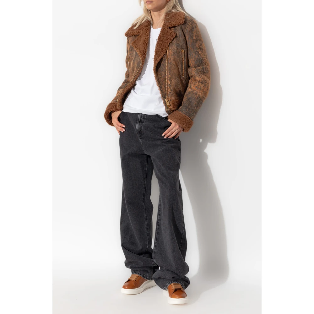 alexander mcqueen Jas met bontafwerking Brown Dames