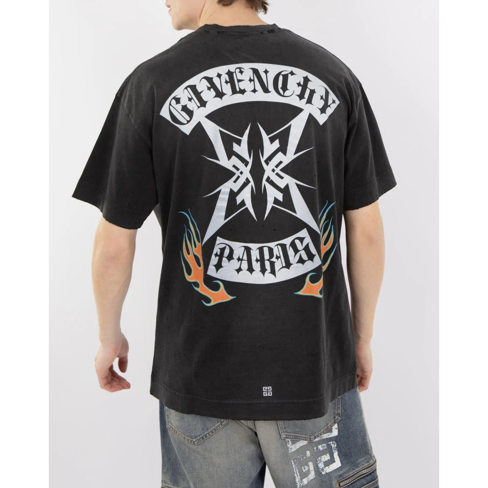 Givenchy Flames Logo T-Shirt Black Heren
