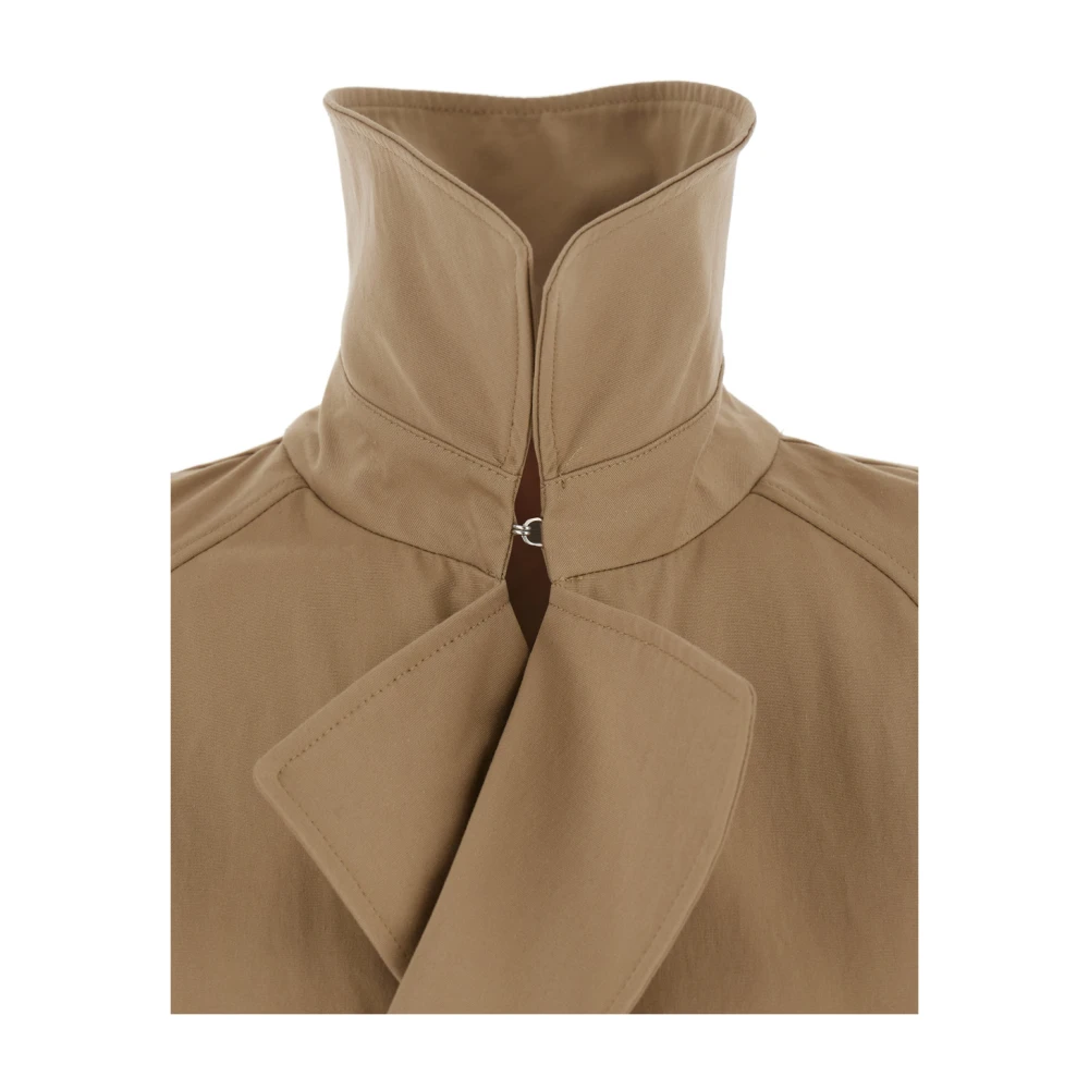 Msgm Beige Double-breasted Trenchcoat met Taille Riem Beige Dames