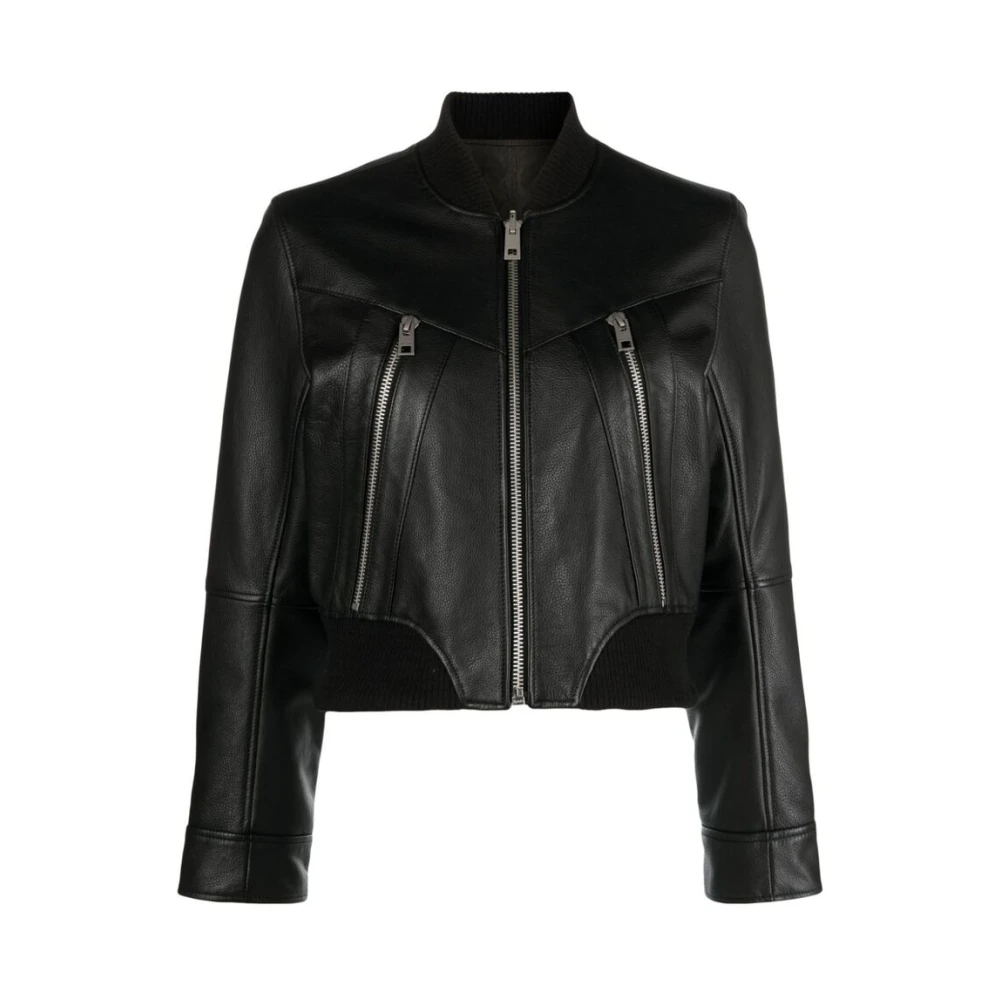 Zadig & Voltaire Leather Jackets Black Dames