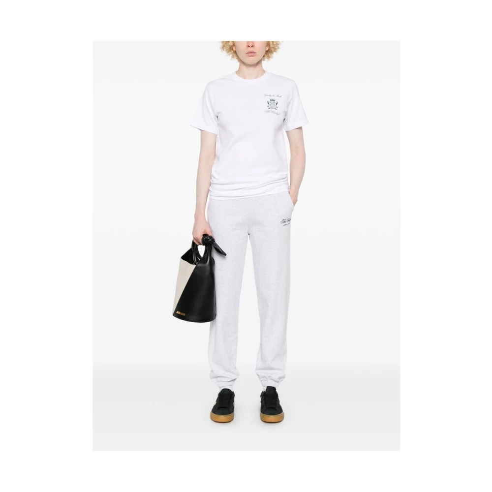 Sporty & Rich Witte Crew Neck Korte Mouw T-shirt White Dames
