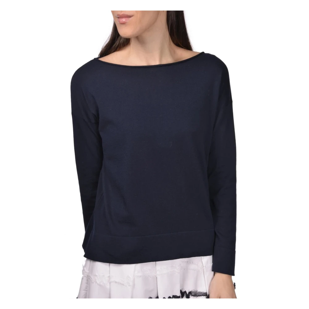 Gran Sasso Rondgebreide trui Blue Dames