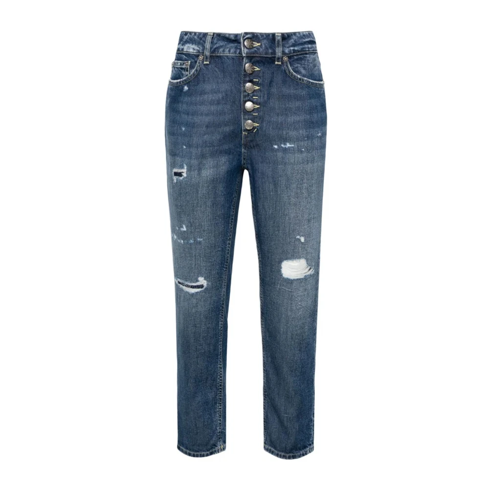 Dondup Blauwe Jeans met NorHeren Taille en Juweelknoop Gemaakt in Italië Blue Dames