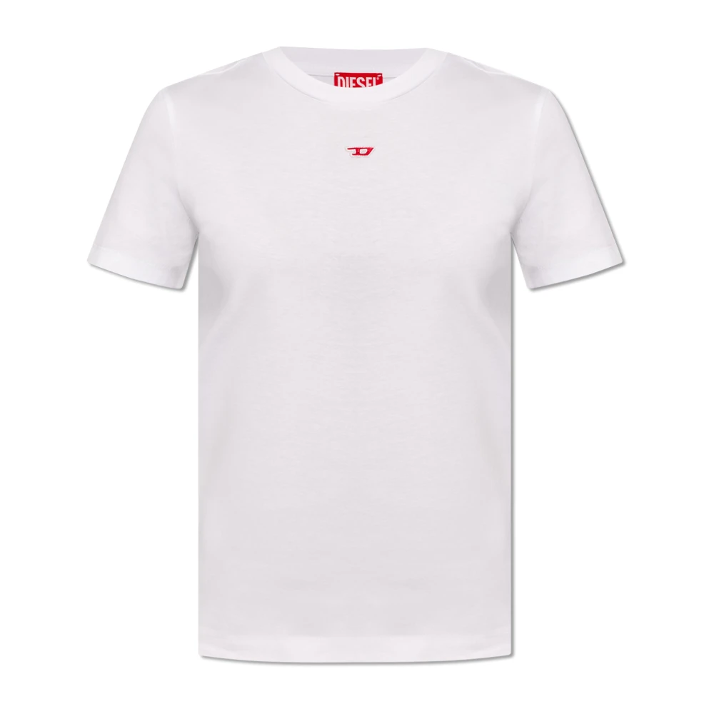 Diesel T-Reg T-shirt met logo White Dames