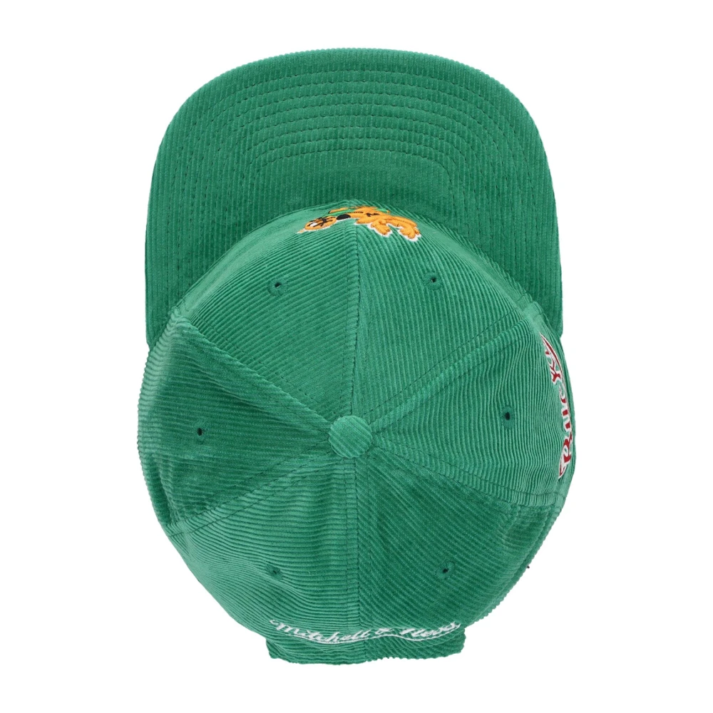 Mitchell & Ness NBA Velvet Flat Brim Cap Green Heren