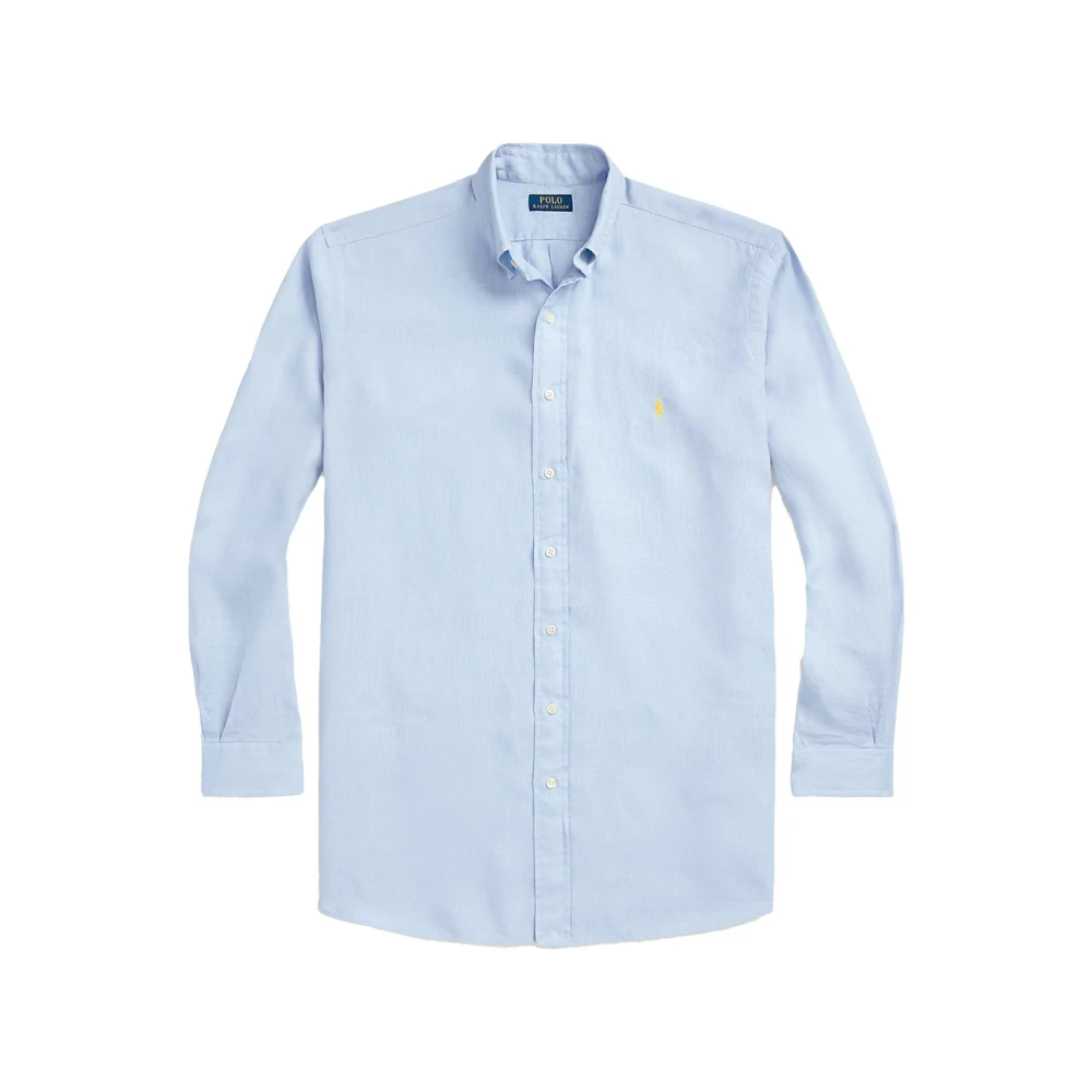 Ralph Lauren Casual Lichtblauw Linnen Overhemd Blue Heren