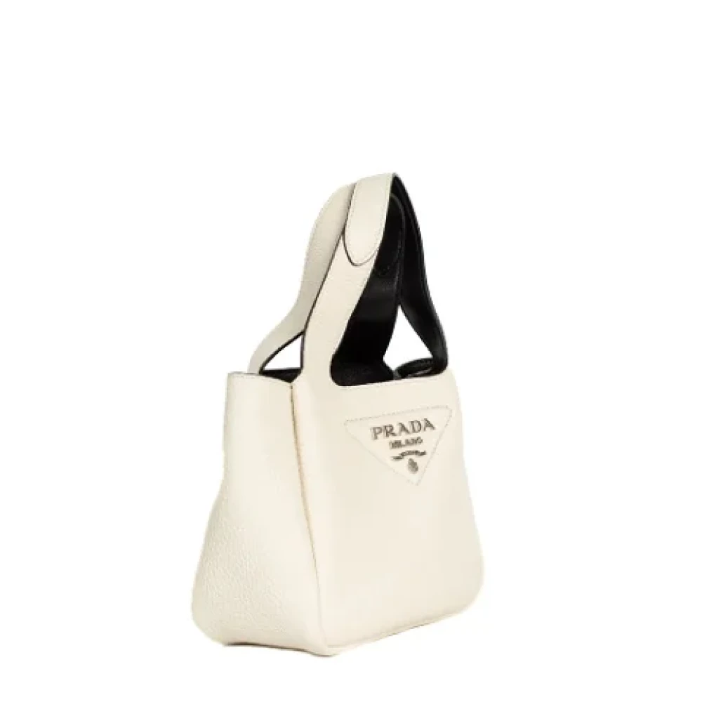 Prada Vintage Pre-owned Leather prada-bags White Dames