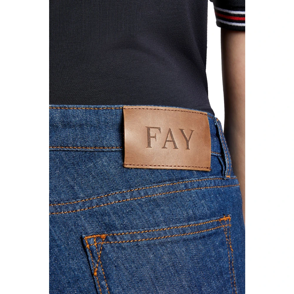 Fay Cropped Jeans Blue Dames