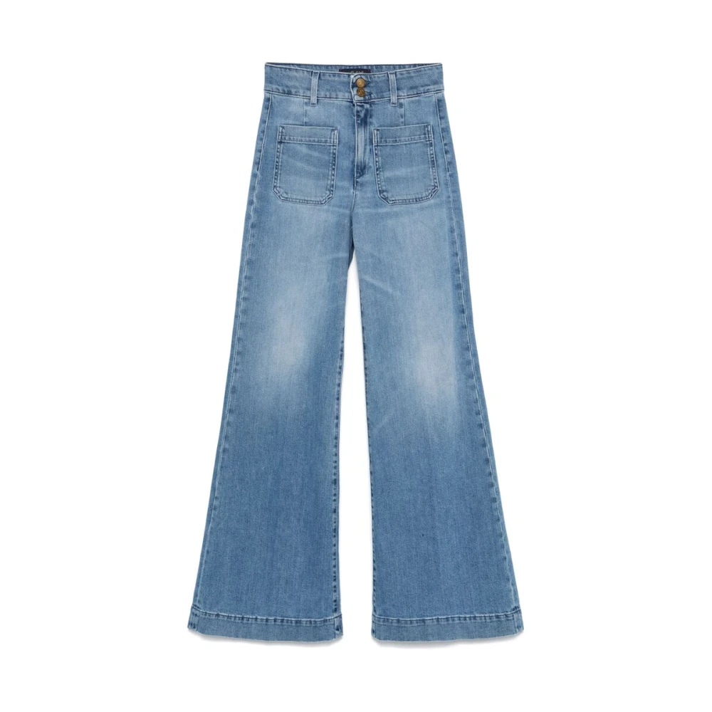 Seafarer Blauwe denim jeans met knopen aan de voorkant Blue Dames